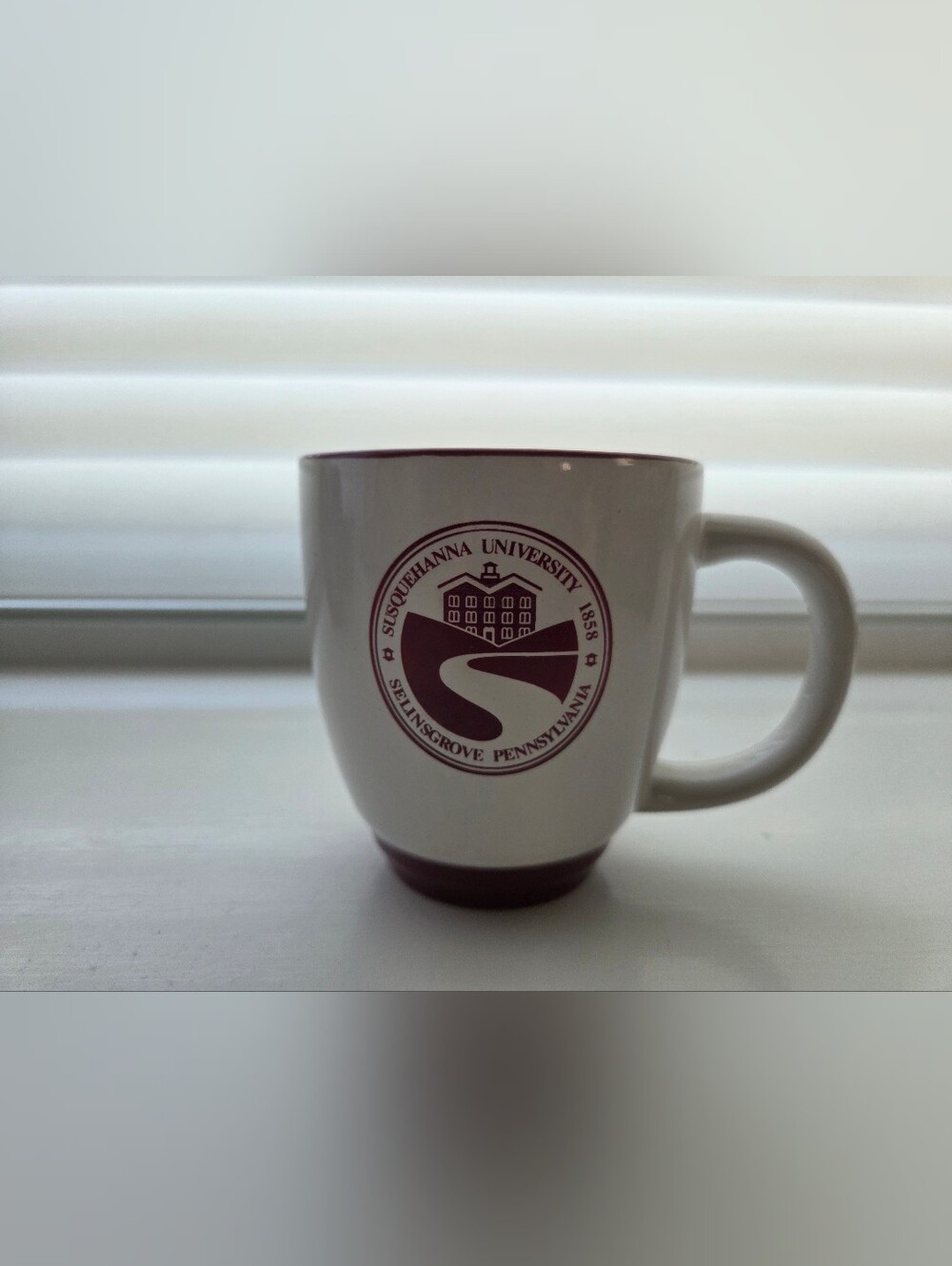 NWT Susquehanna University White and Maroon Ceramic Mug